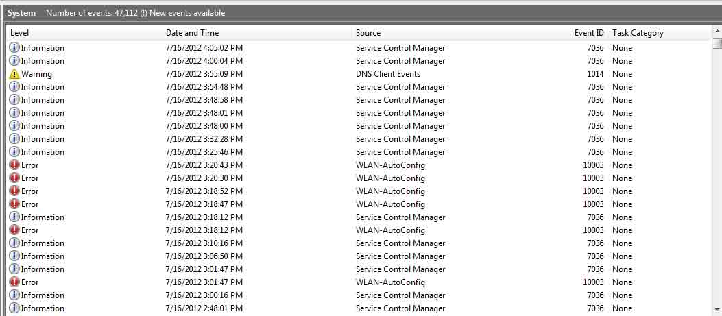 ساختار لاگ ویندوز