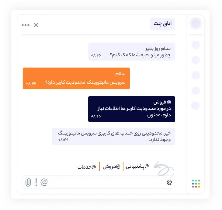 منشن کردن همکاران در دانا چت | داناپرداز