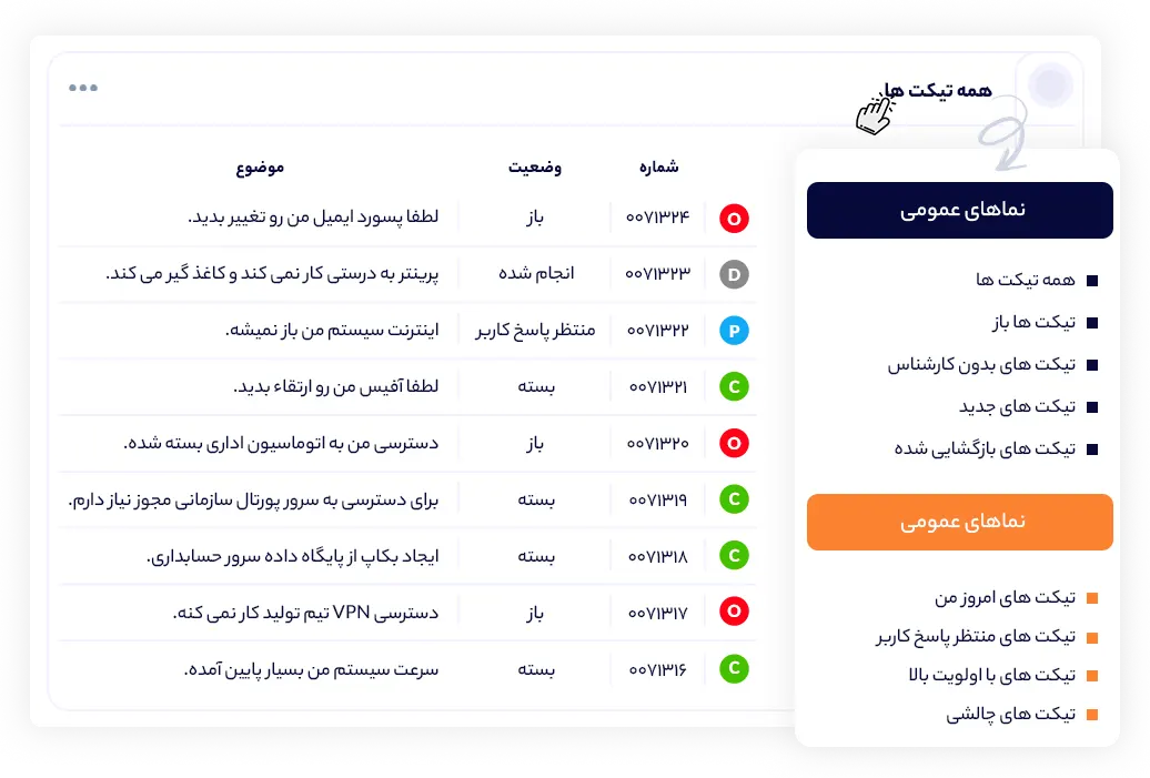 به کمک نماها تیکت ها رو دسته بندی کنید